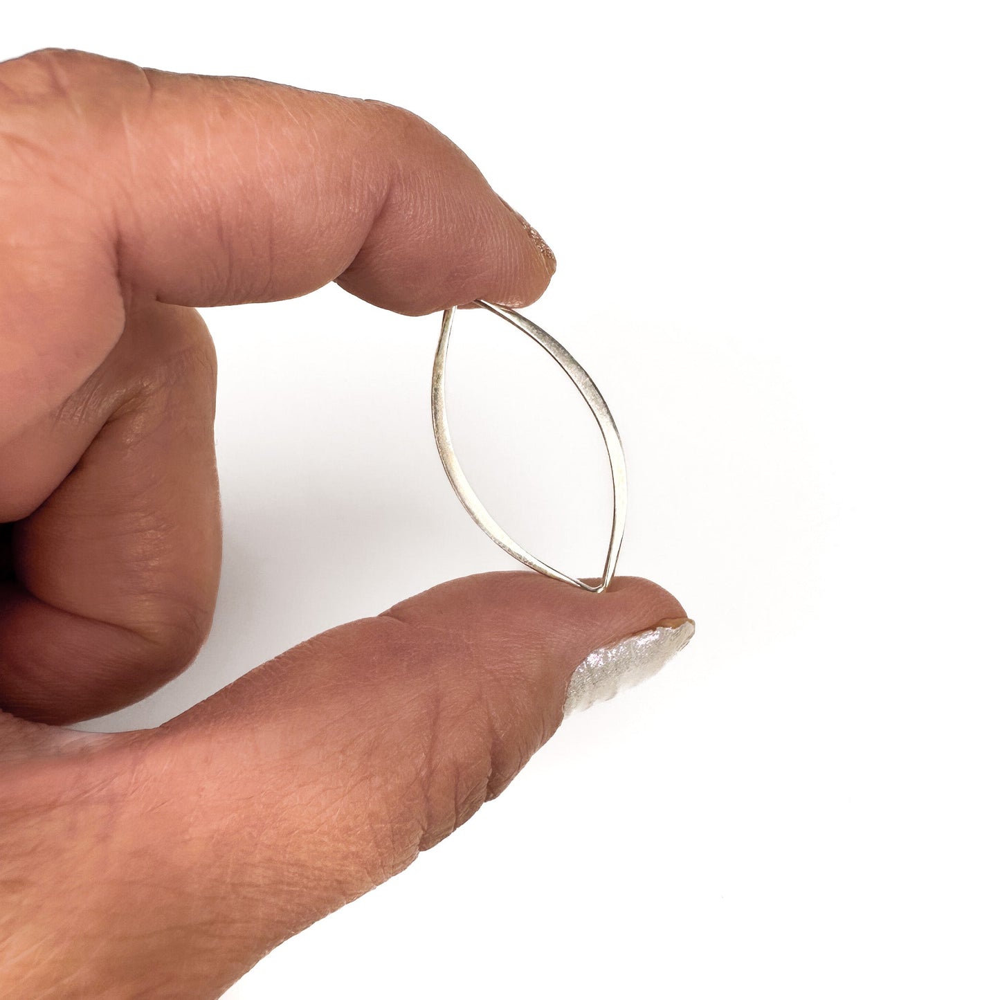 Marquise Shaped Sterling Silver Open Frame Link - 1 pc. (M1989)-The Bead Gallery Honolulu