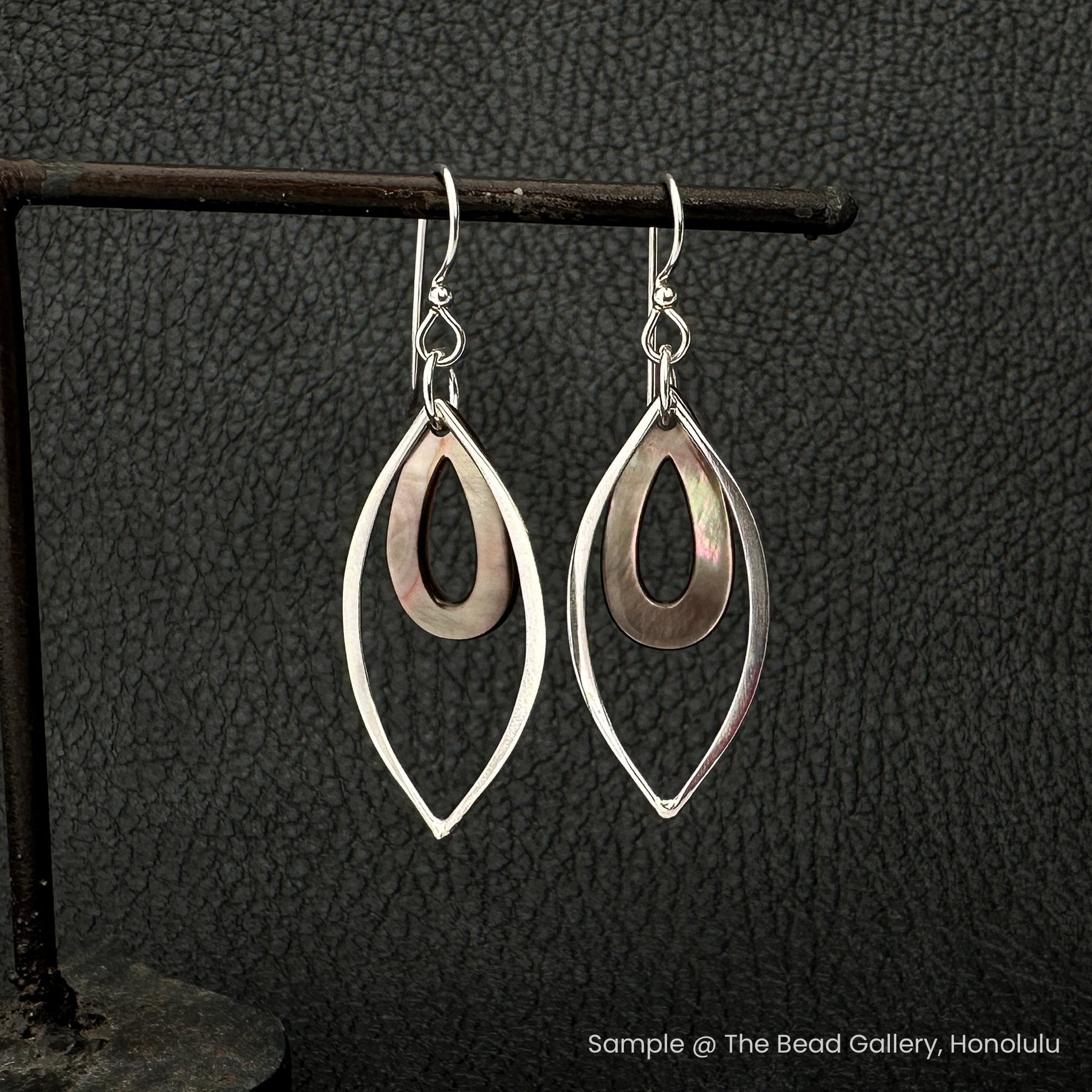 Marquise Shaped Sterling Silver Open Frame Link - 1 pc. (M1989)-The Bead Gallery Honolulu