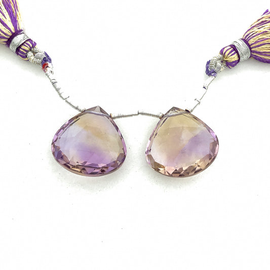 Matched Ametrine Faceted Briolettes (18mm) - Pair (P2982)-The Bead Gallery Honolulu