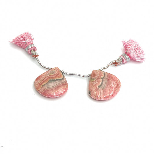 Matched Banded Rhodochrosite Briolettes (22mm) - Pair (P2981)-The Bead Gallery Honolulu