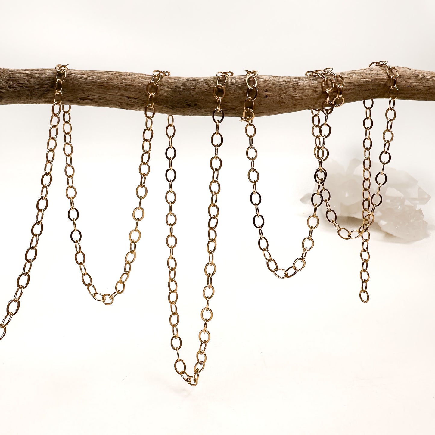 Medium Flat Cable Chain - Gold Fill (6 in/CH264)-The Bead Gallery Honolulu