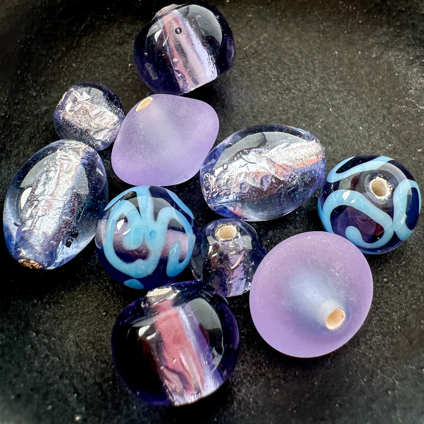 Mostly Monochrome Czech Lampwork Glass Bead Mix (11 Options) - 10 pcs.-The Bead Gallery Honolulu