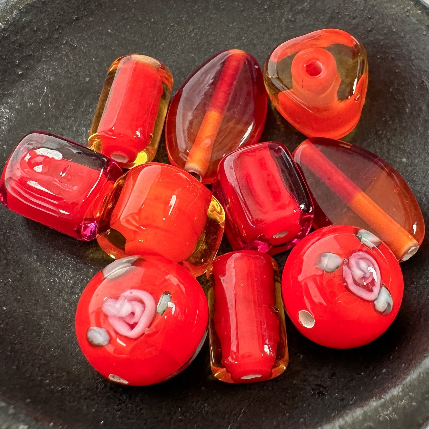 Mostly Monochrome Czech Lampwork Glass Bead Mix (11 Options) - 10 pcs.-The Bead Gallery Honolulu