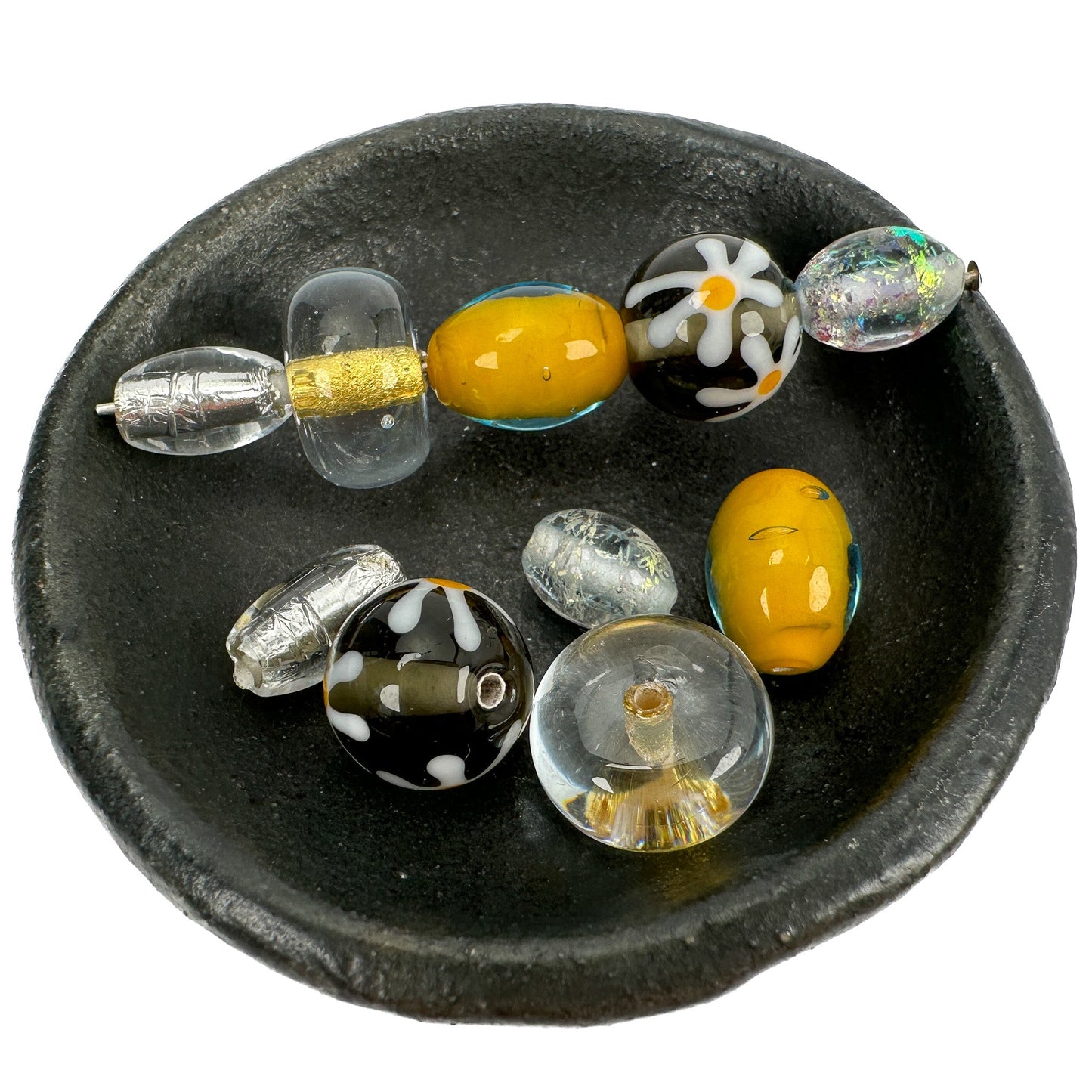 Mostly Monochrome Czech Lampwork Glass Bead Summertime Mix (11 Options Available) - 10 pcs.-The Bead Gallery Honolulu