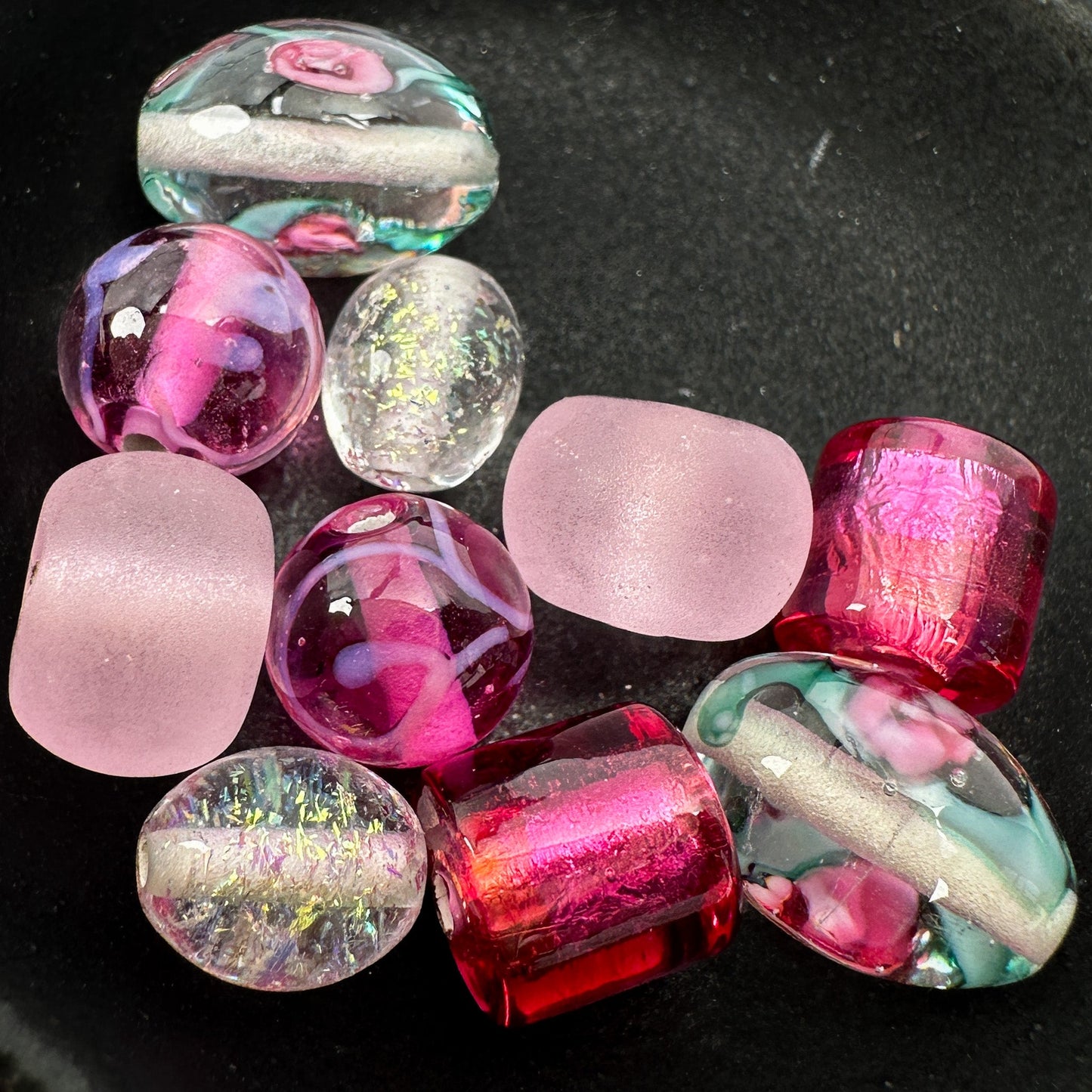 Mostly Monochrome Czech Lampwork Glass Bead Summertime Mix (11 Options Available) - 10 pcs.-The Bead Gallery Honolulu