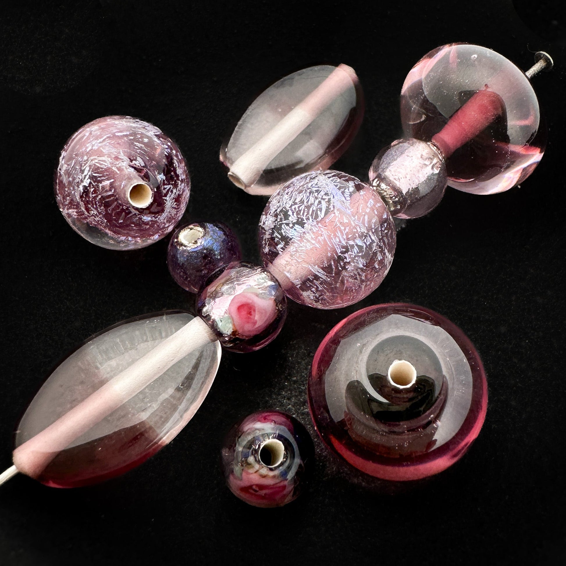 Mostly Monochrome Czech Lampwork Glass Bead Summertime Mix (11 Options Available) - 10 pcs.-The Bead Gallery Honolulu