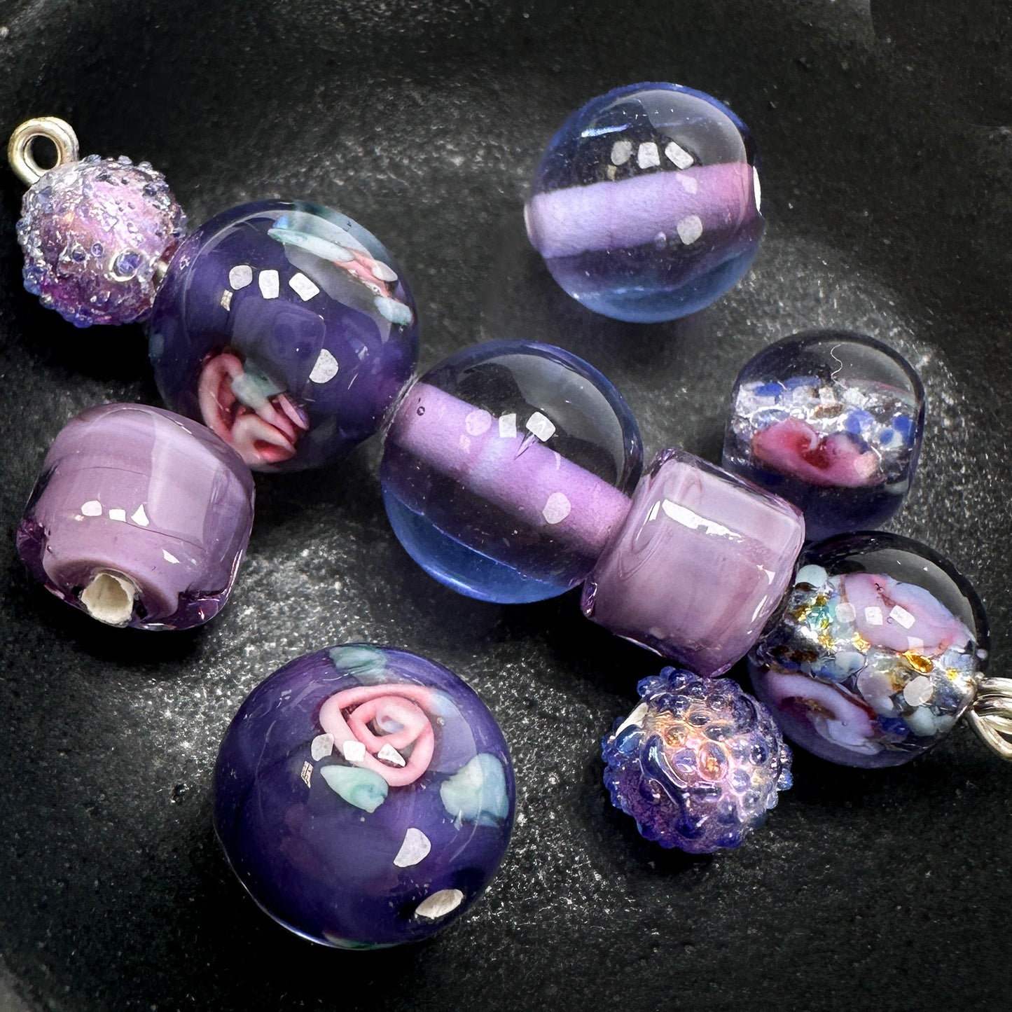Mostly Monochrome Czech Lampwork Glass Bead Summertime Mix (11 Options Available) - 10 pcs.-The Bead Gallery Honolulu