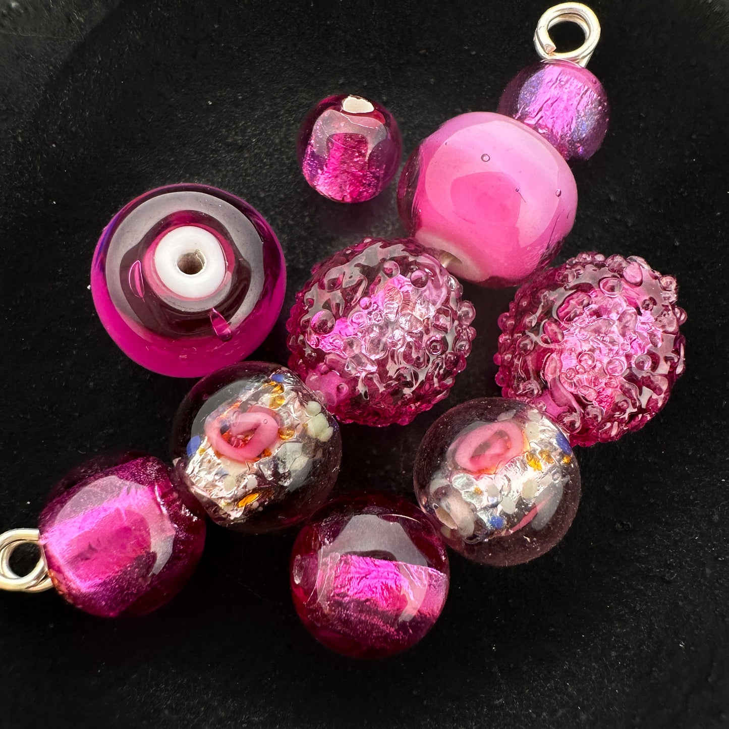 Mostly Monochrome Czech Lampwork Glass Bead Summertime Mix (11 Options Available) - 10 pcs.-The Bead Gallery Honolulu