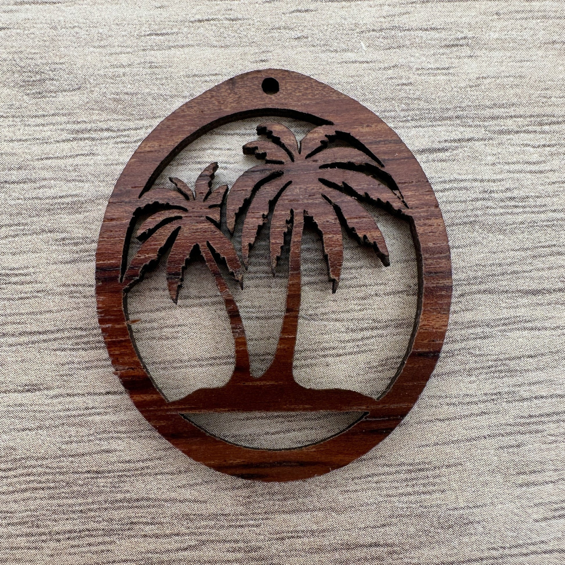 Palm Tree Koa Charm - 1 pc. (P1219)-The Bead Gallery Honolulu
