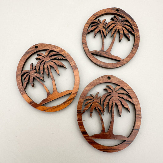 Palm Tree Koa Charm - 1 pc. (P1219)-The Bead Gallery Honolulu