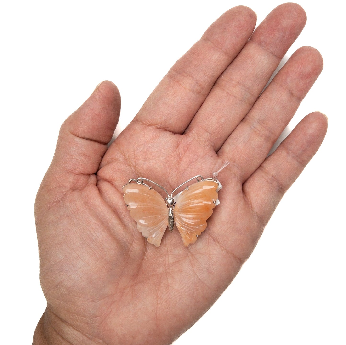 Peach Quartz Butterfly Brooch - 1 pc.