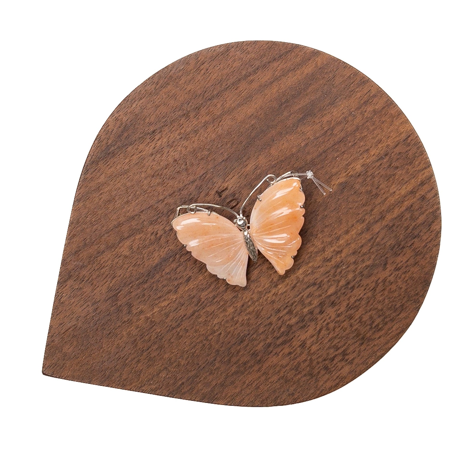 Peach Quartz Butterfly Brooch - 1 pc.