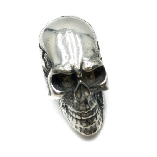 Pewter Skull Large Hole Bead - 1 pc. (M99)-The Bead Gallery Honolulu