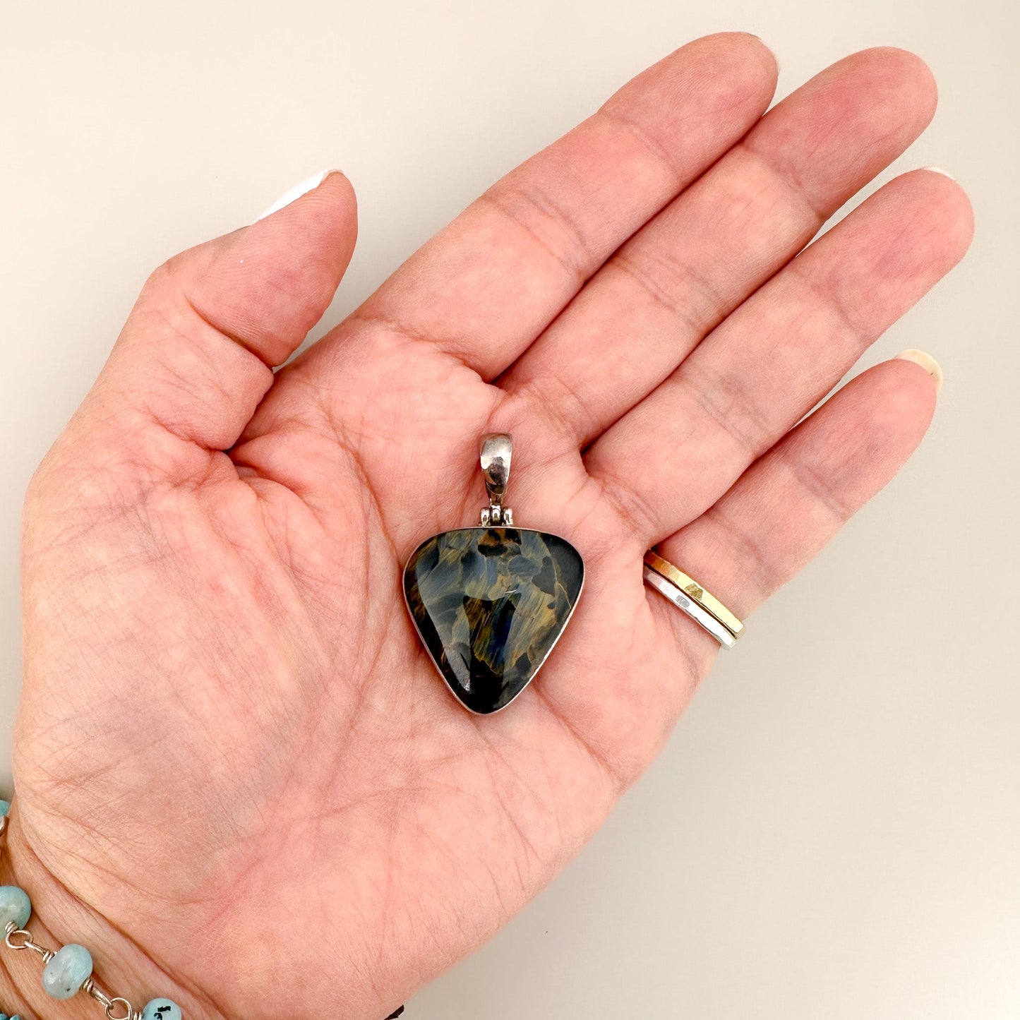 Pietersite Pendant (Sterling Silver) - 1 pc. (P2919)-The Bead Gallery Honolulu