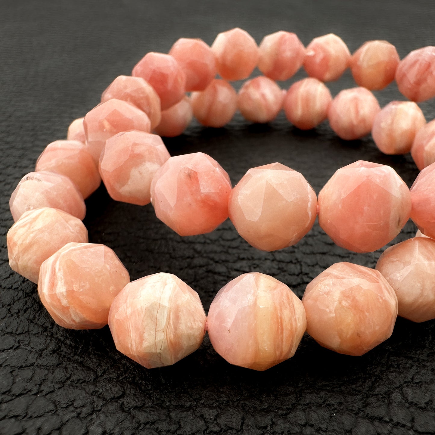 Pink Opal 8mm Faceted Star Cut Stretchy Cord Bracelet (J294)-The Bead Gallery Honolulu