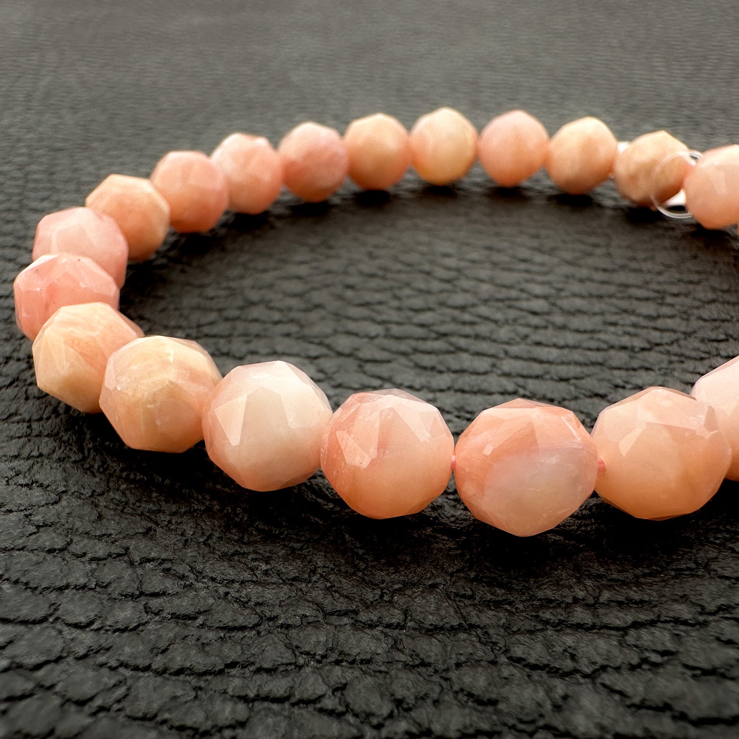 Pink Opal 8mm Faceted Star Cut Stretchy Cord Bracelet (J294)-The Bead Gallery Honolulu
