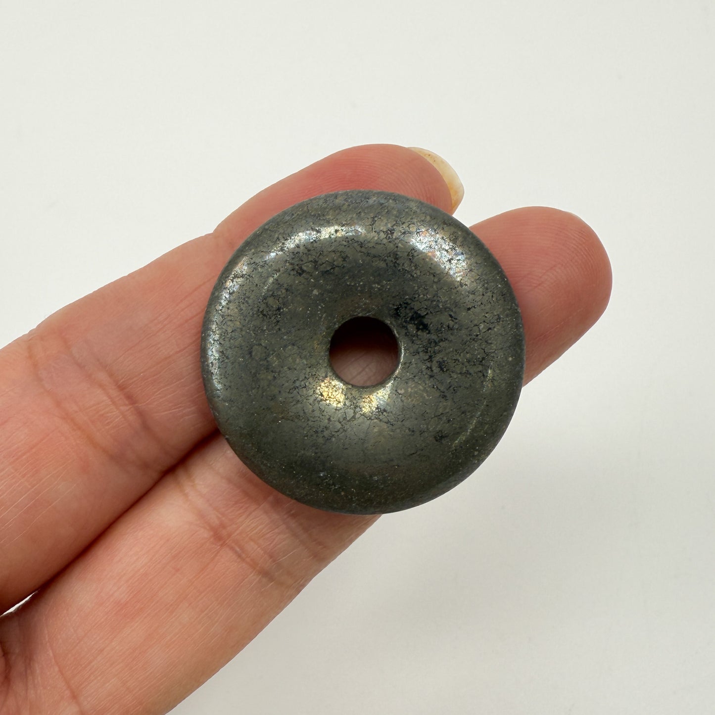 Pyrite 30mm Donut Charm - 1 pc. (P3314)-The Bead Gallery Honolulu