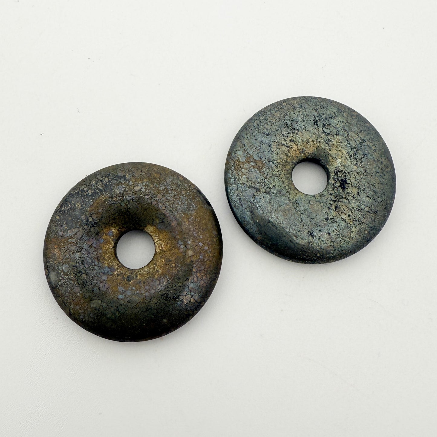 Pyrite 30mm Donut Charm - 1 pc. (P3314)-The Bead Gallery Honolulu