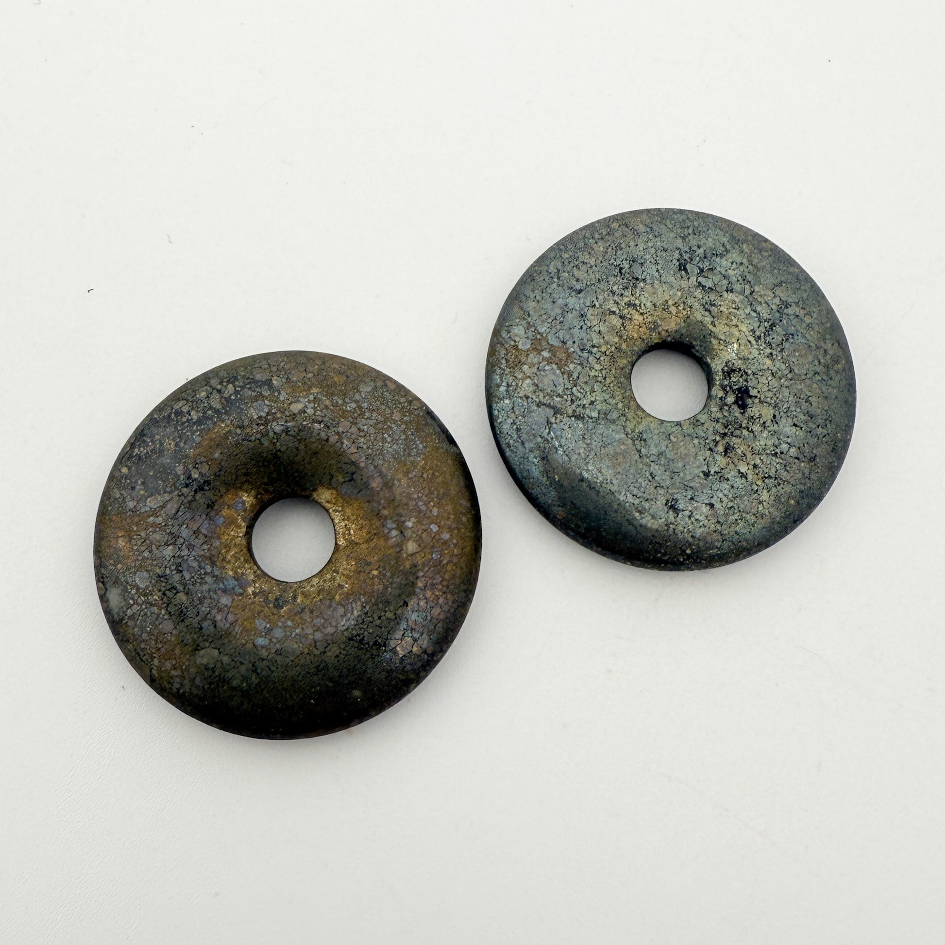 Pyrite 30mm Donut Charm - 1 pc. (P3314)-The Bead Gallery Honolulu