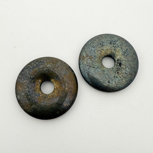 Pyrite 30mm Donut Charm - 1 pc. (P3314)-The Bead Gallery Honolulu