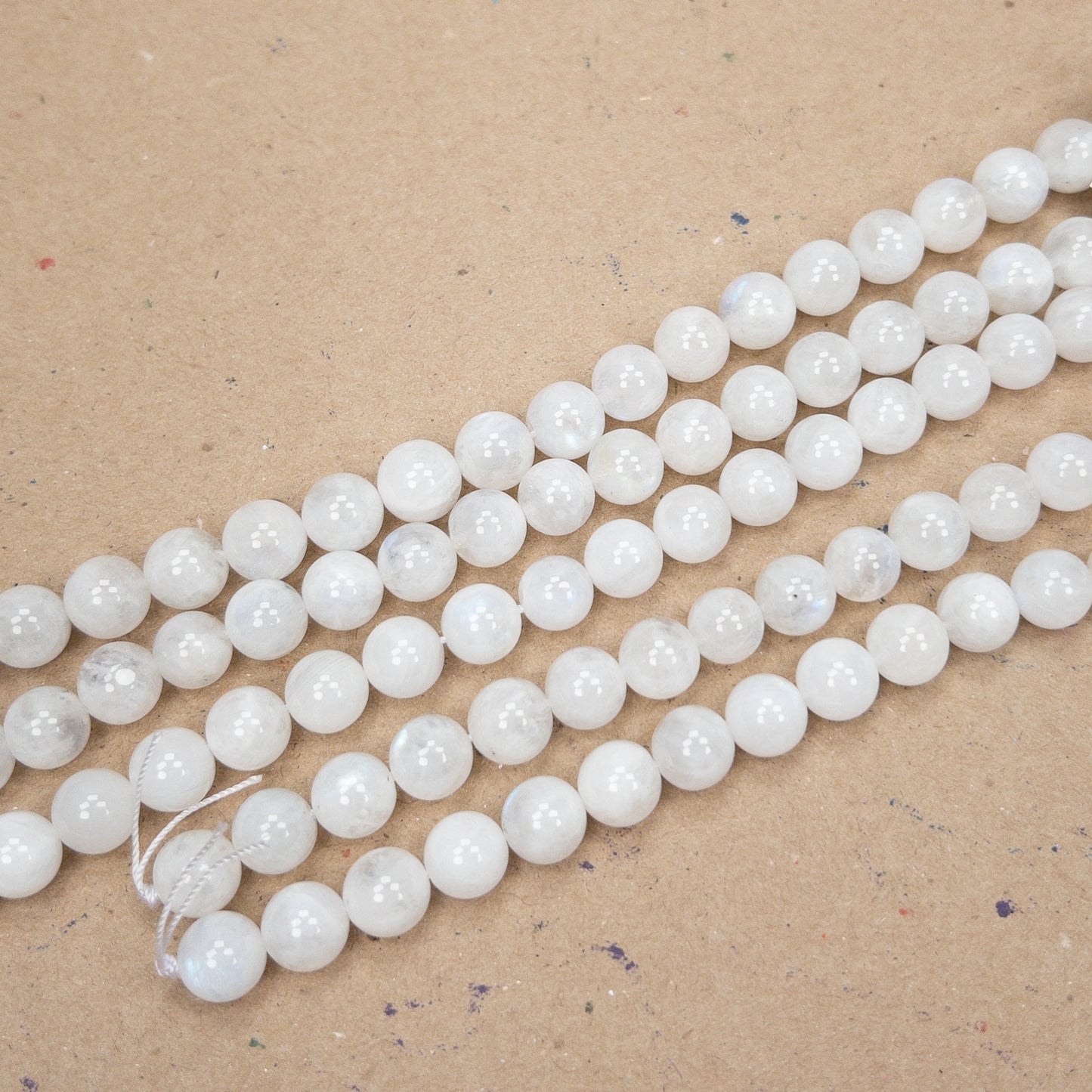 Rainbow Moonstone 10mm Round Bead - 7.5" Strand