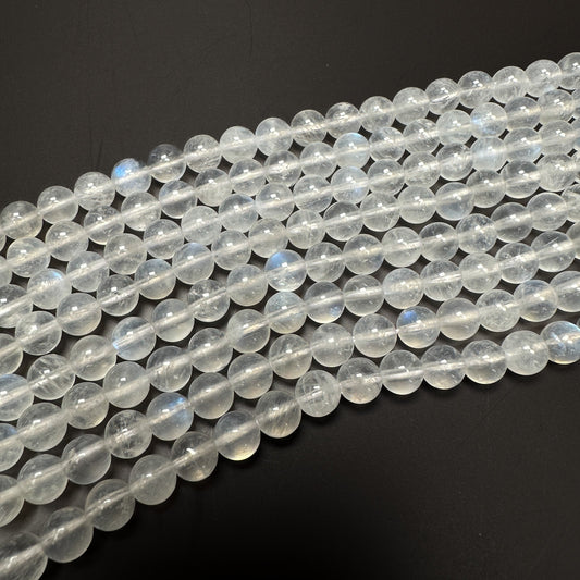 Rainbow Moonstone 6mm Smooth Round Bead - 7.75" Strand (GEM2236)-The Bead Gallery Honolulu