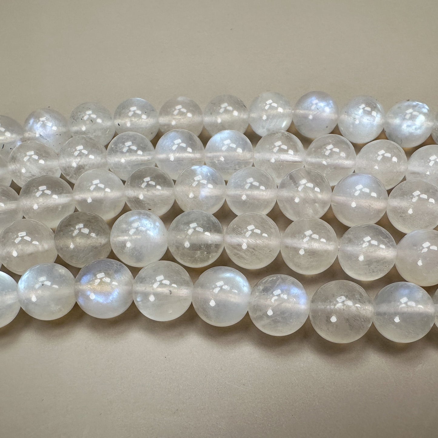 Rainbow Moonstone 8.5mm Smooth Round Bead - 7.5" Strand (GEM2189)-The Bead Gallery Honolulu