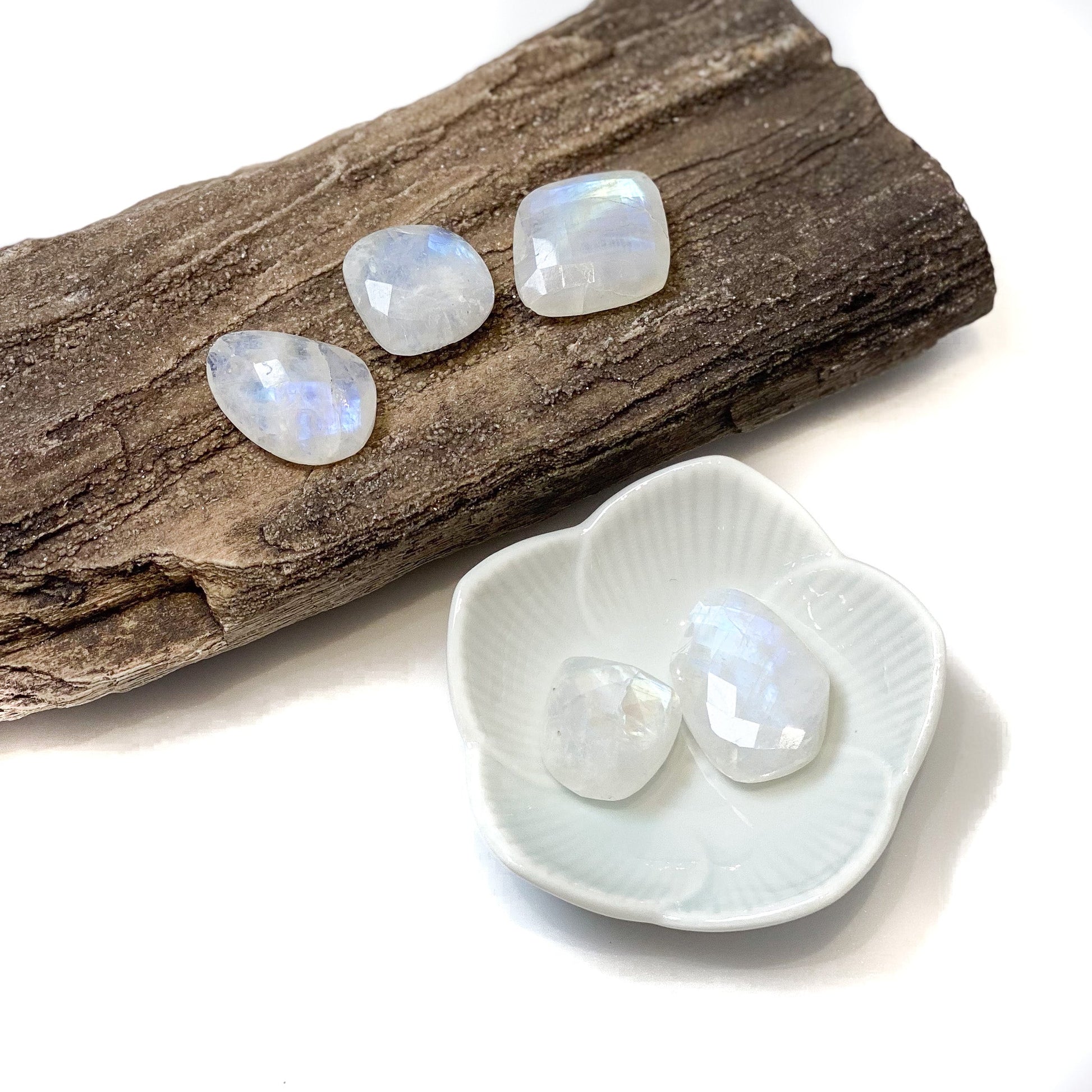 Rainbow Moonstone Faceted Free Form Focal Bead - 1 pc.-The Bead Gallery Honolulu