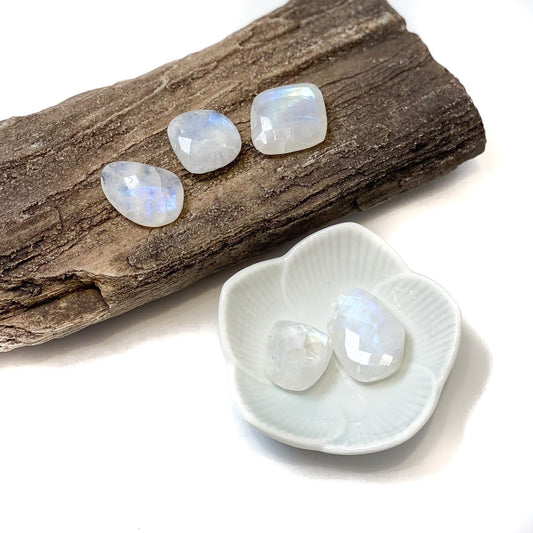 Rainbow Moonstone Faceted Free Form Focal Bead - 1 pc.-The Bead Gallery Honolulu