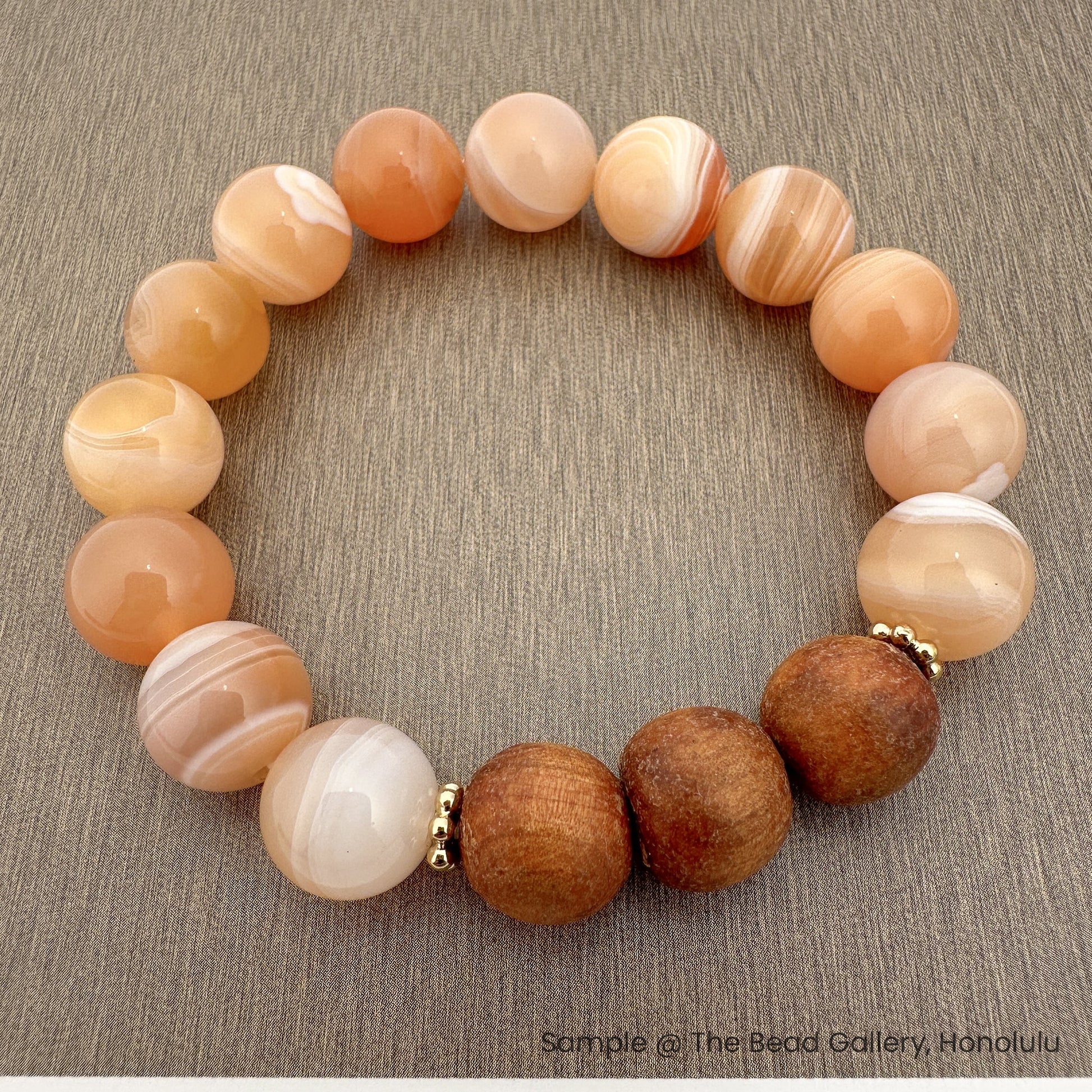 Red Botswana Agate 12mm Round Bead - 7.5" Strand (GEM1654)-The Bead Gallery Honolulu