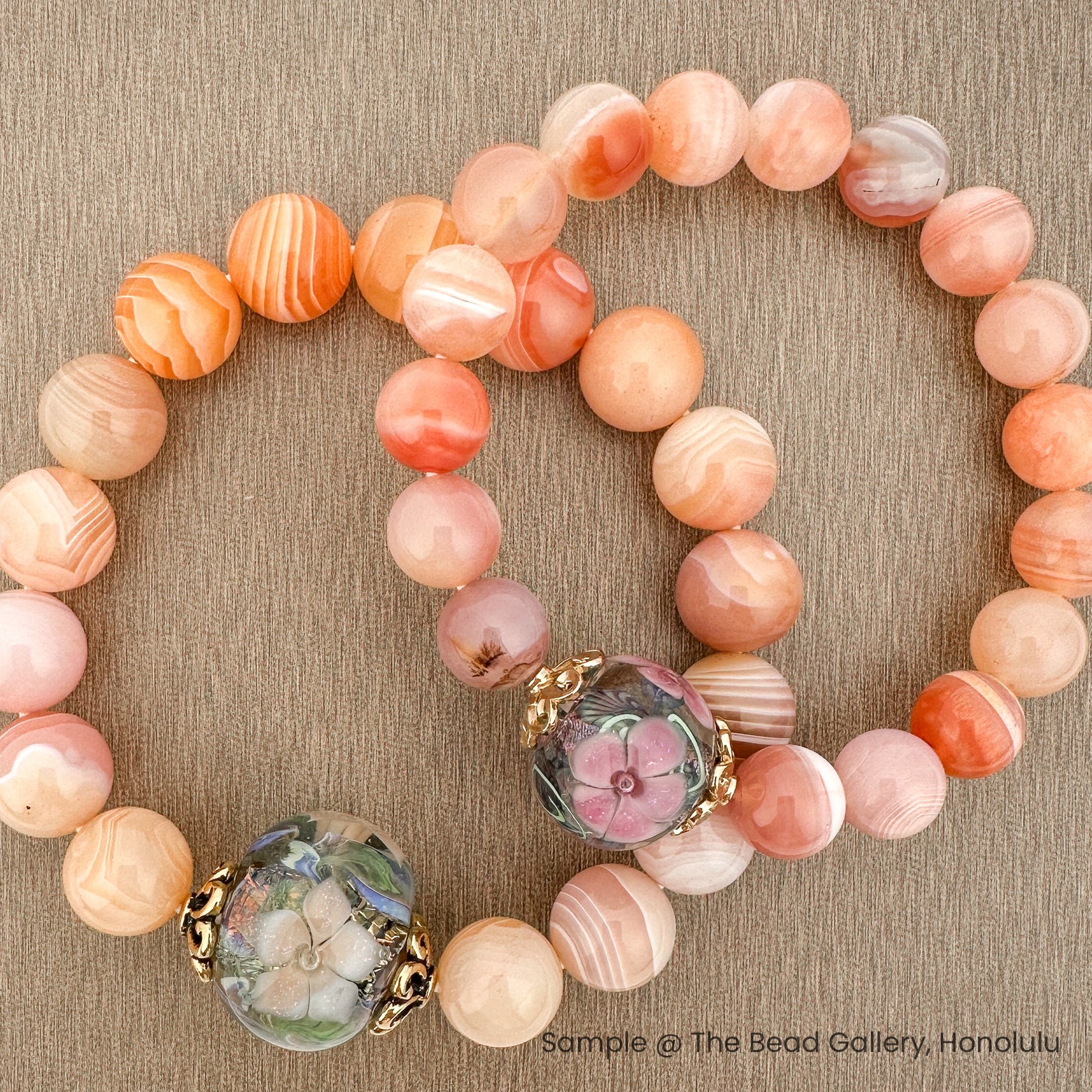 Red Botswana Agate 12mm Round Bead - 7.5" Strand (GEM1654)-The Bead Gallery Honolulu