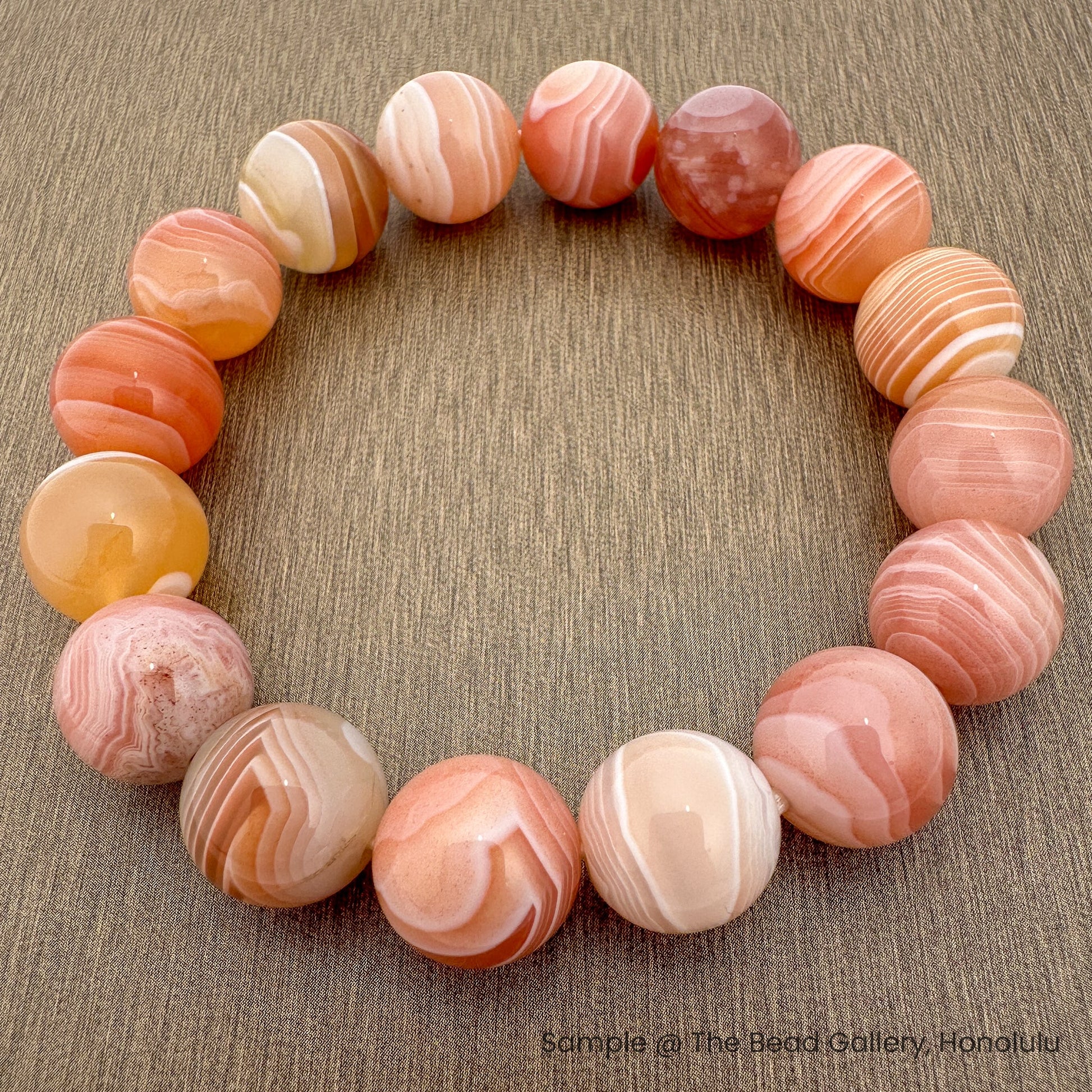 Red Botswana Agate 12mm Round Bead - 7.5" Strand (GEM1654)-The Bead Gallery Honolulu