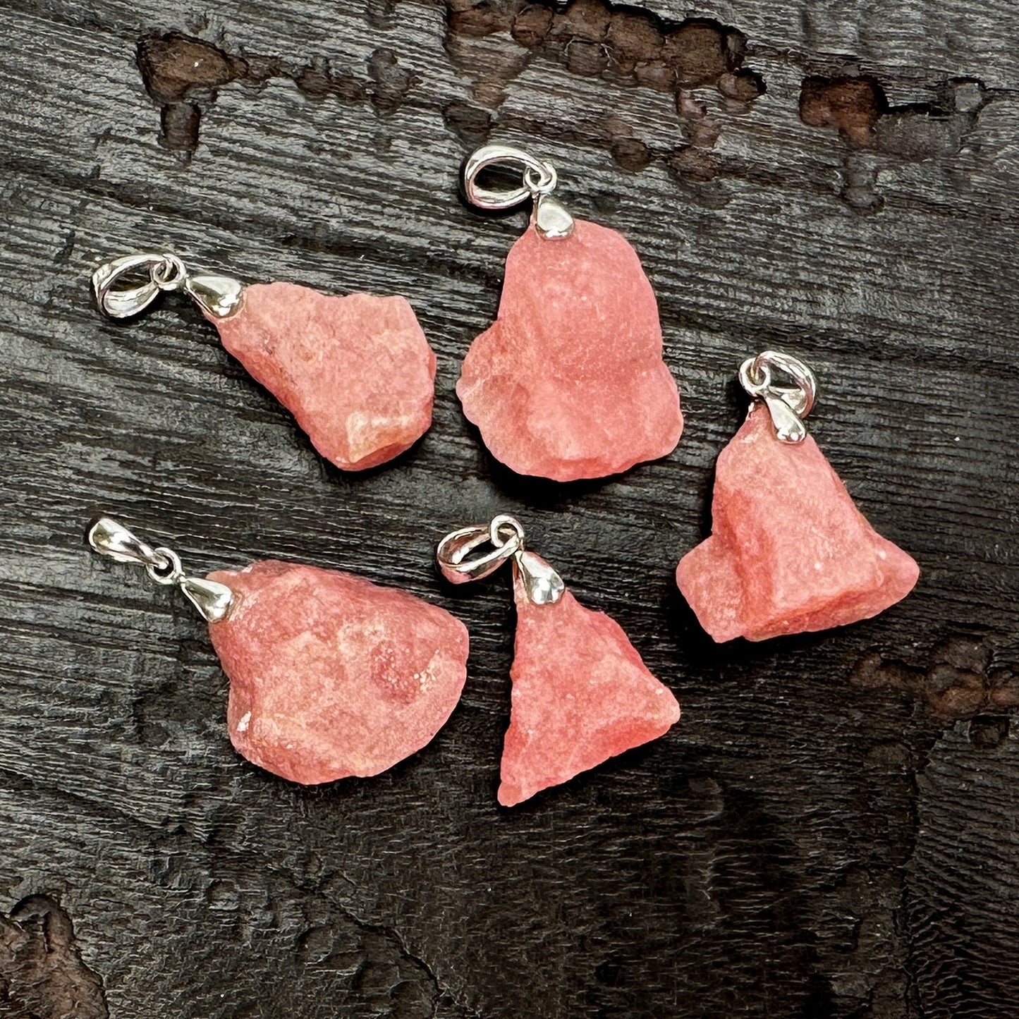 Rhodochrosite Rough Cut Pendant - 1 pc.-The Bead Gallery Honolulu