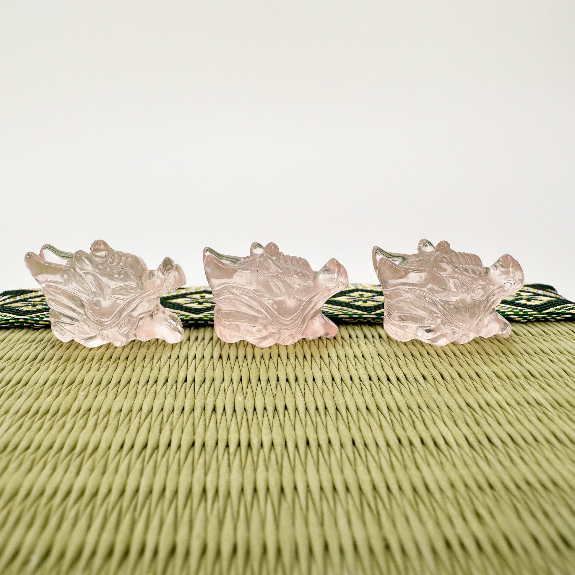 Rose Quartz Dragon Head Bead - 1 pc. (P3197)-The Bead Gallery Honolulu