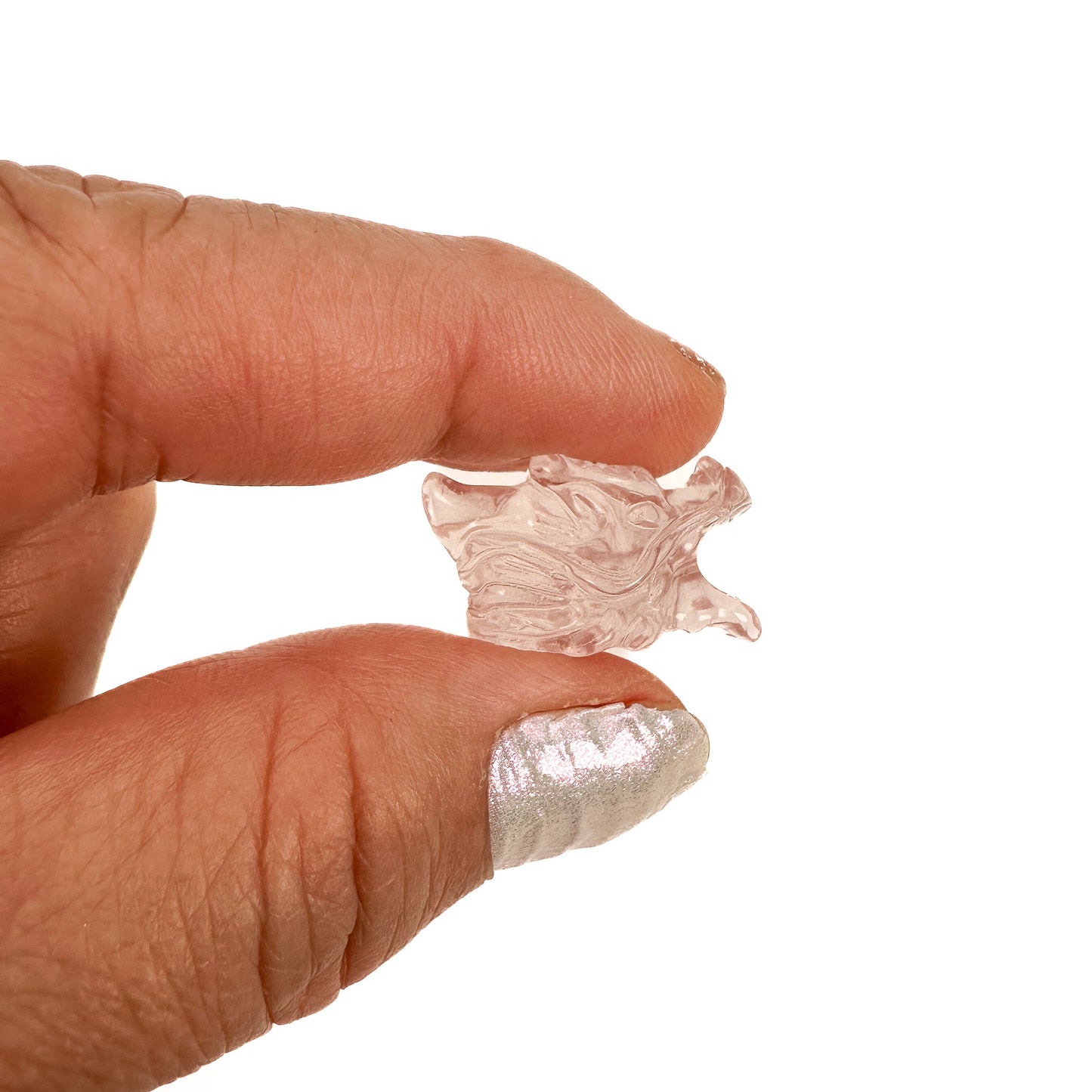 Rose Quartz Dragon Head Bead - 1 pc. (P3197)-The Bead Gallery Honolulu