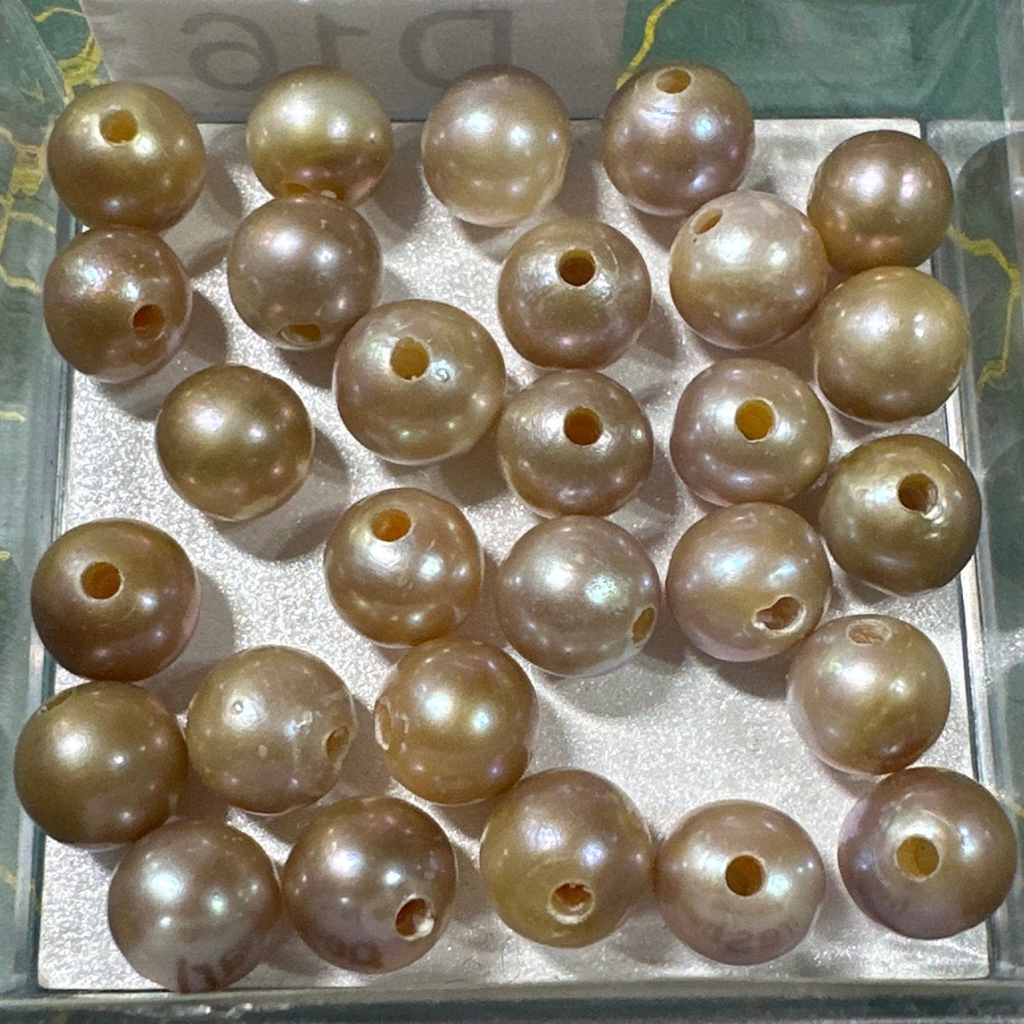 Sage Rose 7.5mm Semi-Round Large Hole Freshwater Pearl - 1 pc. (P2448)-The Bead Gallery Honolulu