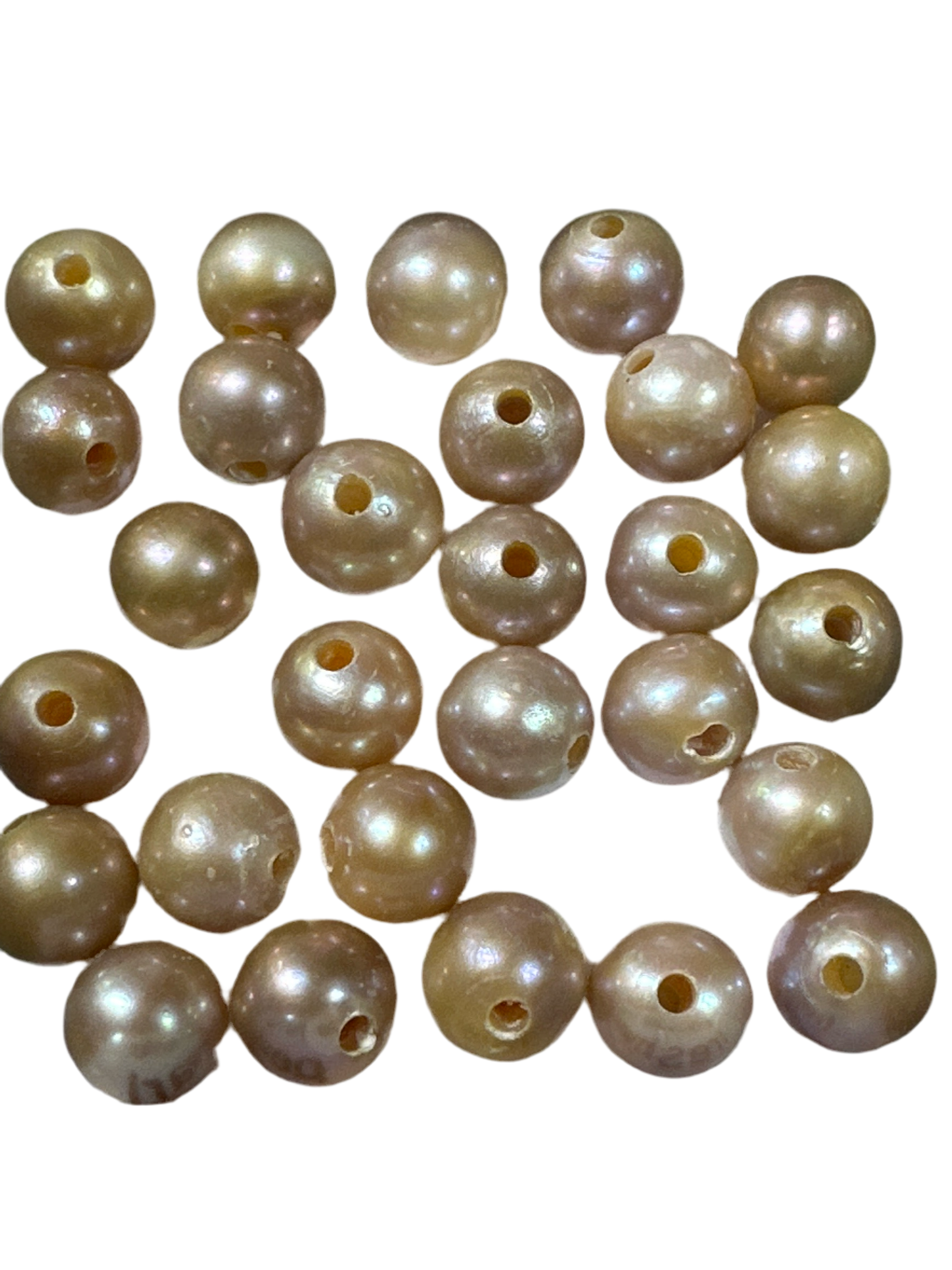 Sage Rose 7.5mm Semi-Round Large Hole Freshwater Pearl - 1 pc. (P2448)-The Bead Gallery Honolulu