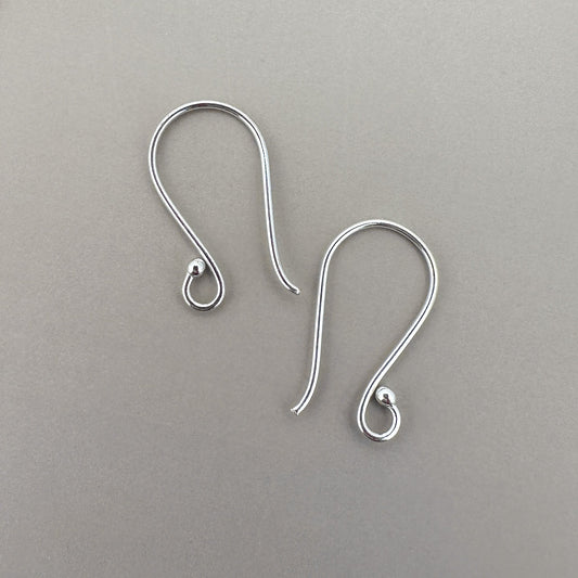 Shepherd Earwire with Ball (Sterling Silver) - 1 pair (S686)-The Bead Gallery Honolulu