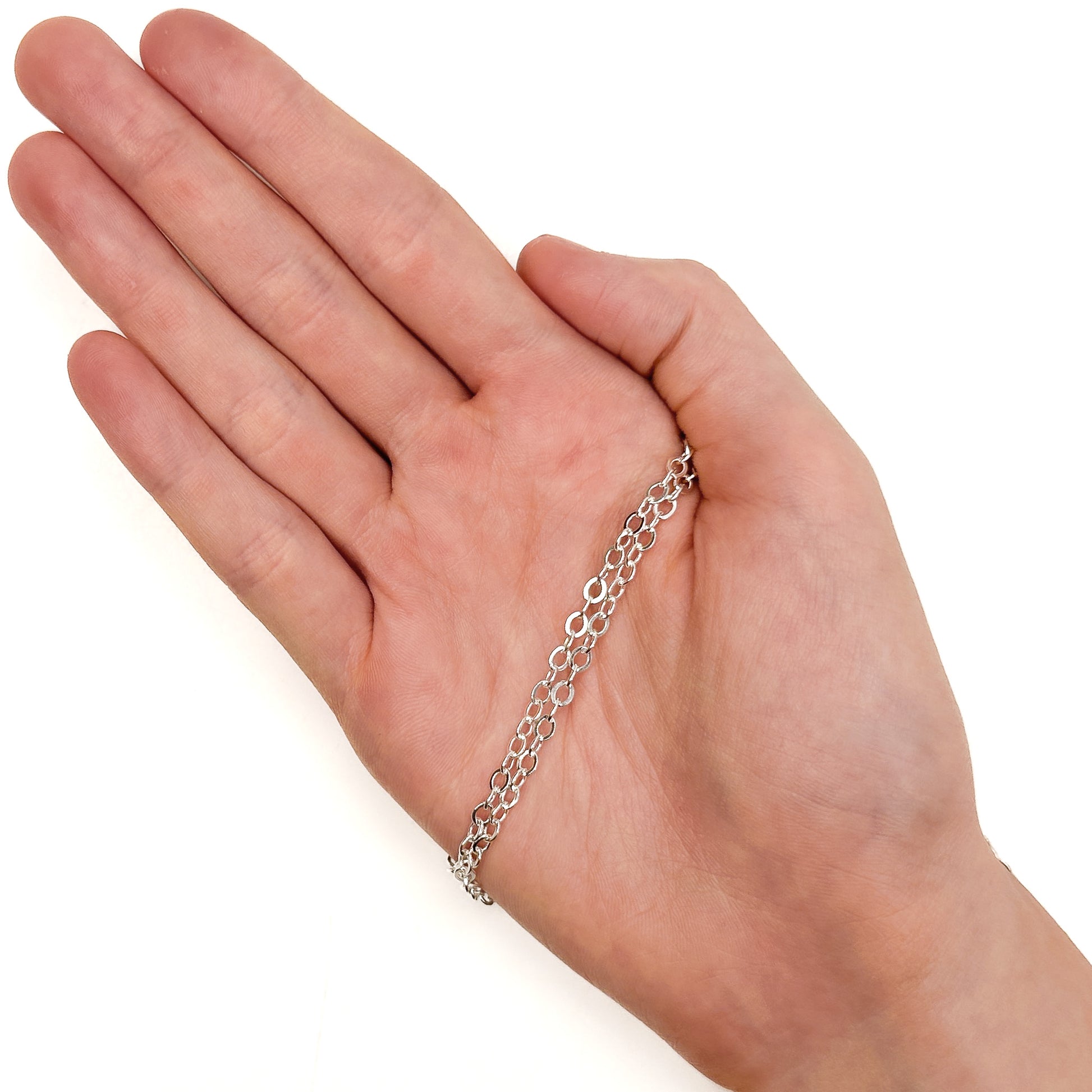 Shiny Flat Oval Cable Chain - Silver | Gold (6 in/CH223)-The Bead Gallery Honolulu