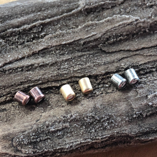 Silicone Slide 4x5mm Barrel Clasp with .7mm Hole (3 Colors Available) - 2 pcs.