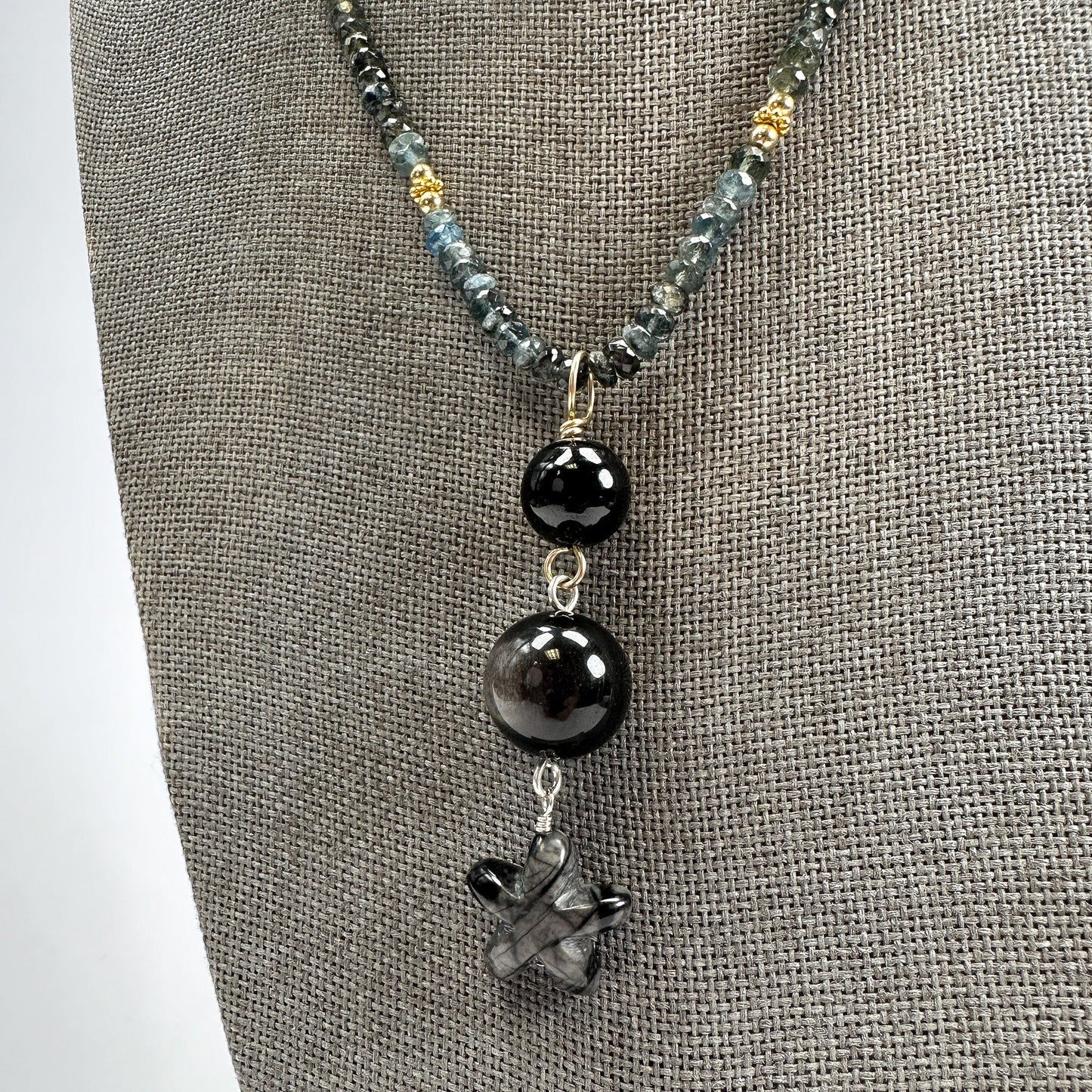 Silver Obsidian, Hypersthene, and Picasso Jasper Mala Bead Mix -3 pcs. (MIX096)-The Bead Gallery Honolulu