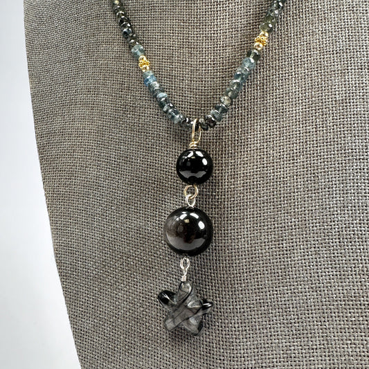 Silver Obsidian, Hypersthene, and Picasso Jasper Mala Bead Mix -3 pcs. (MIX096)-The Bead Gallery Honolulu