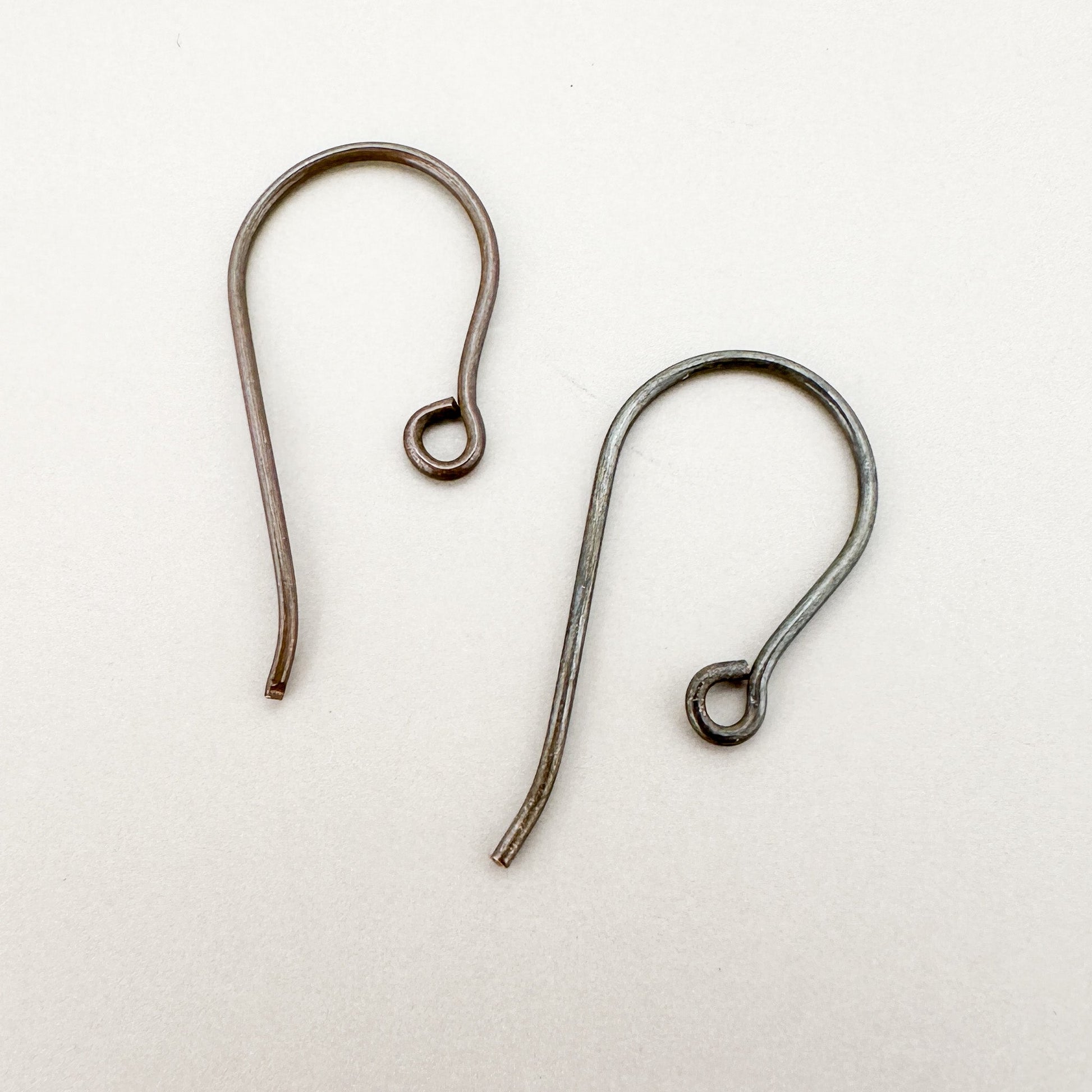 Simple Earwire - Oxidized Brass (2 pcs/M1074)-The Bead Gallery Honolulu
