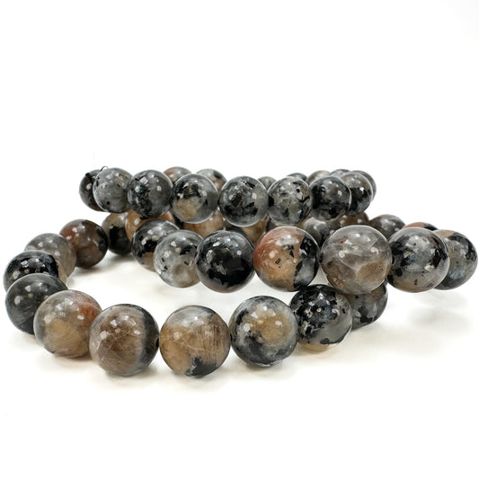 Tanzanian Dalmatian Moonstone 10-11mm Round Stretchy Cord Bracelet (J301)-The Bead Gallery Honolulu