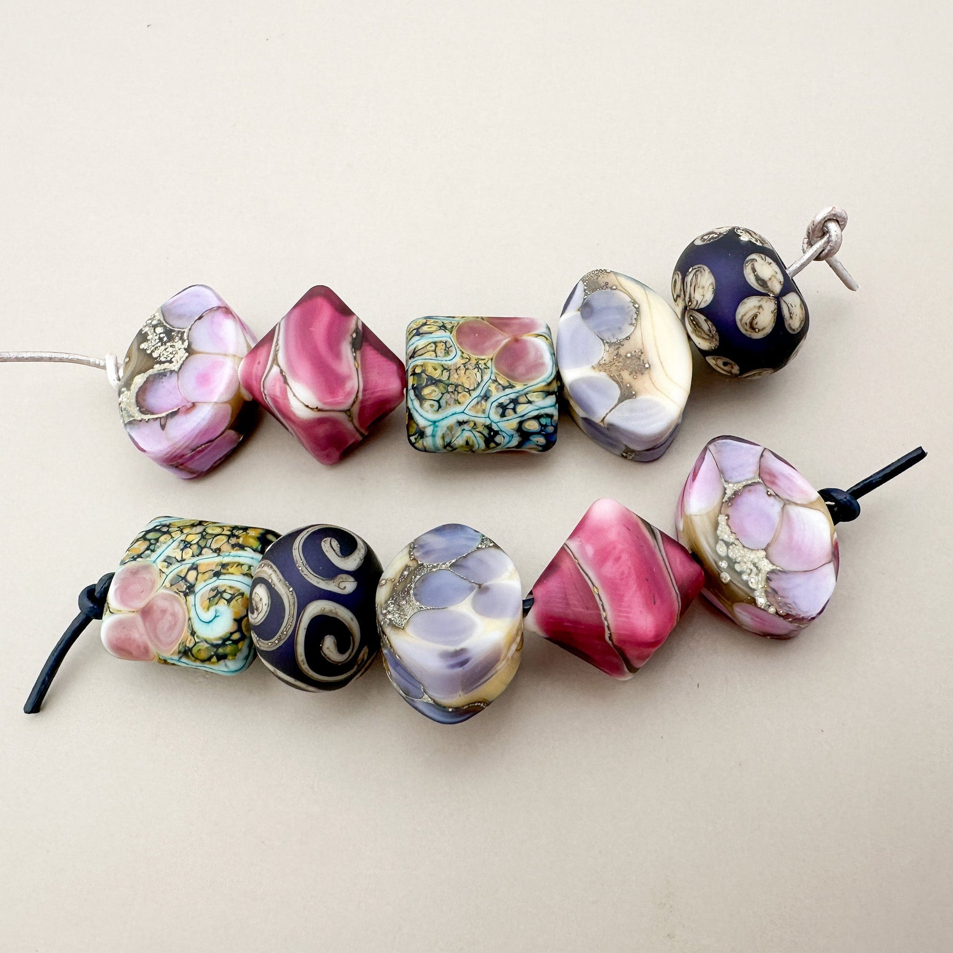 Tenessa Handmade Glass Bead Sets (Limited!!)! - 5 pcs. (LB281)-The Bead Gallery Honolulu