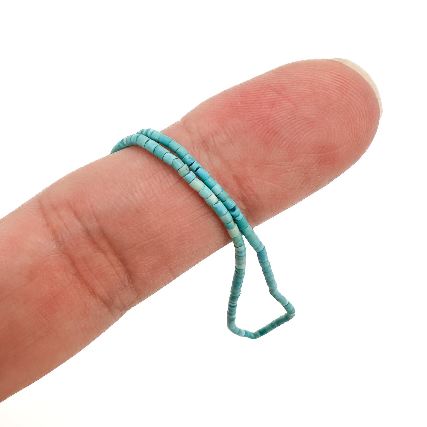 Turquoise Matte 1.5mm Rustic Tube Bead - 13" Strand-The Bead Gallery Honolulu