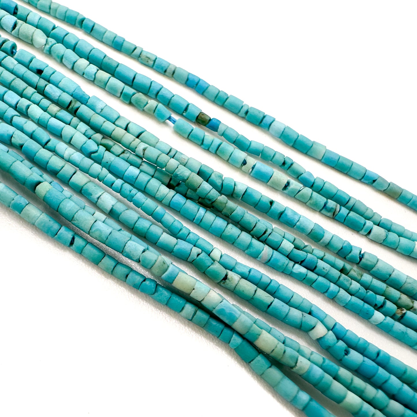 Turquoise Matte 1.5mm Rustic Tube Bead - 13" Strand-The Bead Gallery Honolulu
